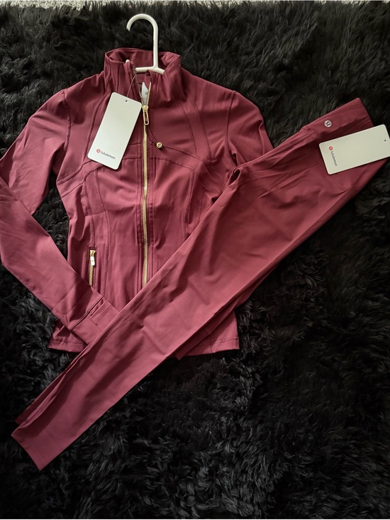 lululemon athletica Pants - lululemon athletica Burgundy Zip Jacket and Leggings Set